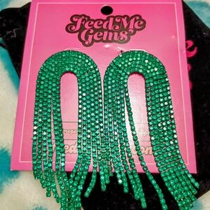 Feed Me Gems Green Earrings